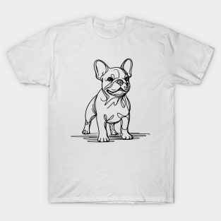 French Bulldog Minimalist Line Drawing T-Shirt